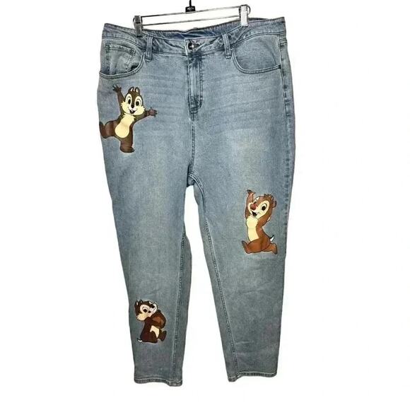 Disney Denim - Hot Topic Disney Chip N Dale Mom Jeans Womens 17 Plus Size Character Denim